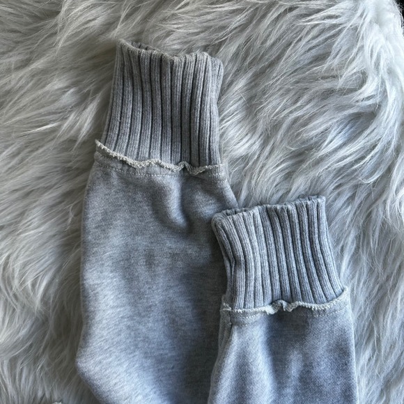Aerie Sweater Cardigan Oversized V-Neck Button Front French Terry Grey Size XS - Picture 5 of 9